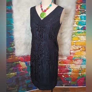 Anne Klein Navy Blue 100% Silk Sleeveless Dress New With Tags Size 6